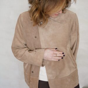 Veste ROME cuir velours - Sable