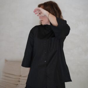 Chemise PLANE Black Linen