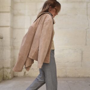 Veste ROME cuir velours - Sable